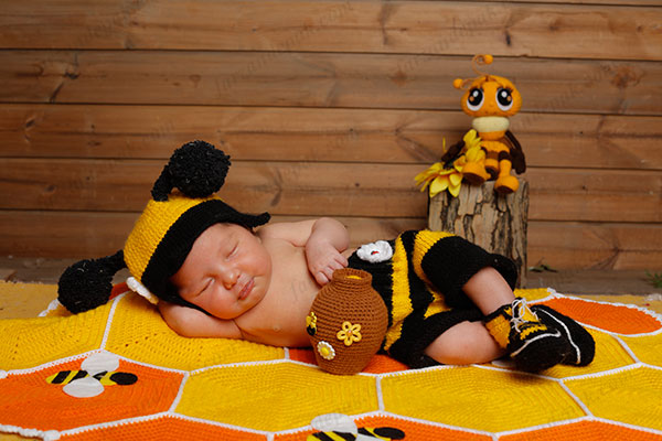 عکاسی نوزاد با تم زنبوری